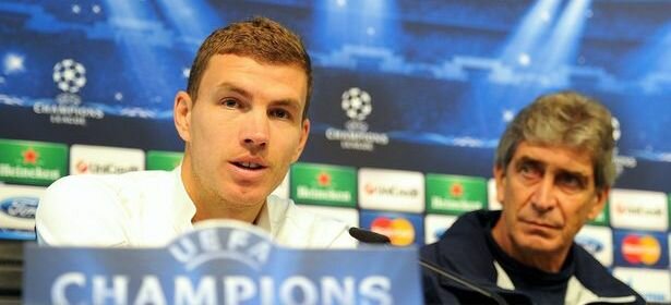 Edin Dzeko and Pellegrini